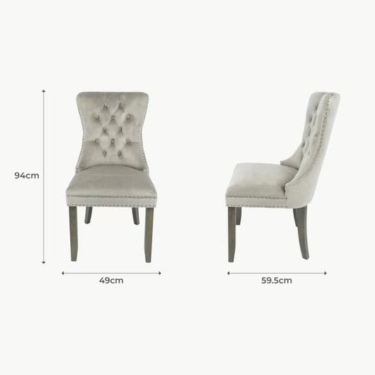 Kacey Chair with Antique Leg - Mink Velvet (Set of 2) - Image 7