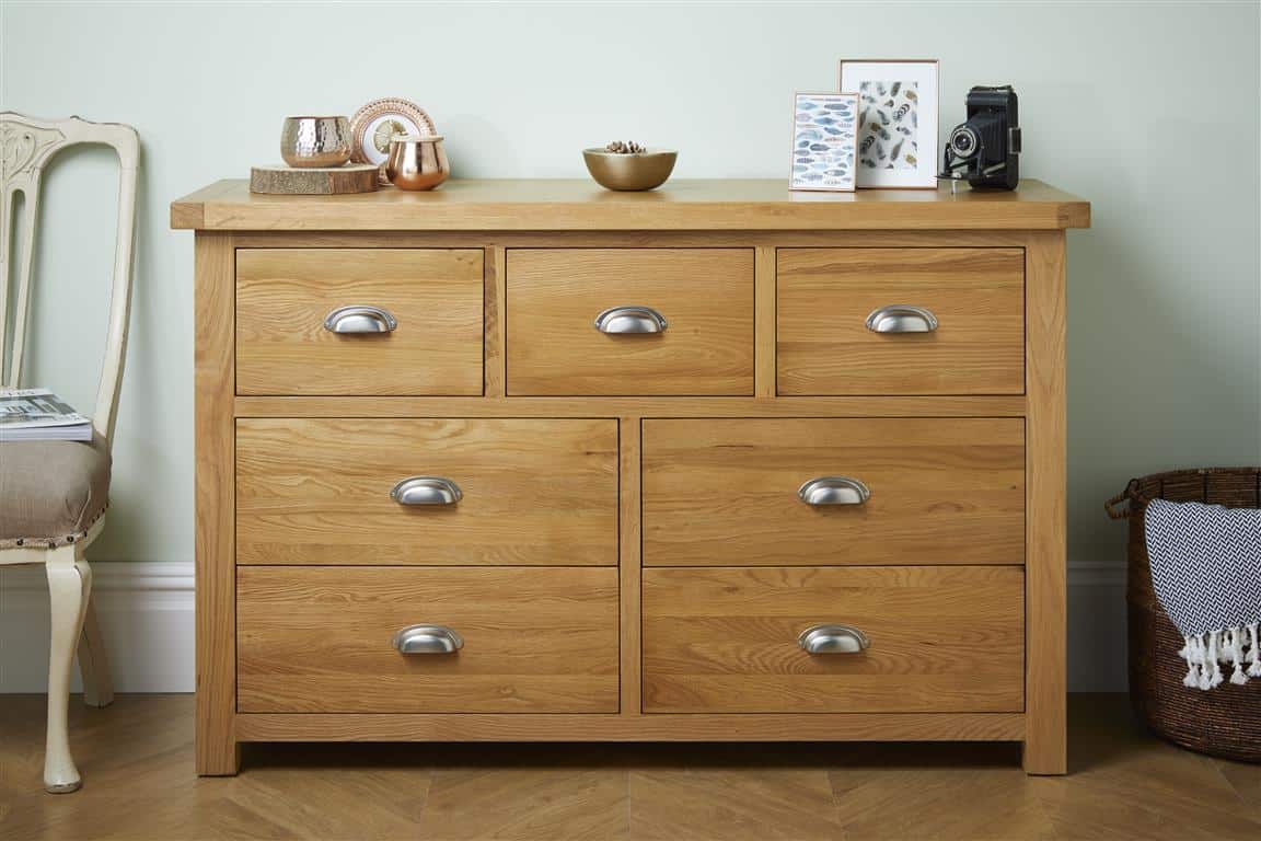 Woburn 4+3 Chest of Drawers - Oak | Buy Online | Beds.ie