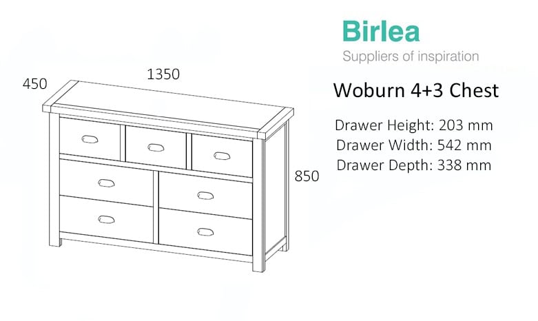 Woburn 4+3 Chest of Drawers - Oak - Image 5