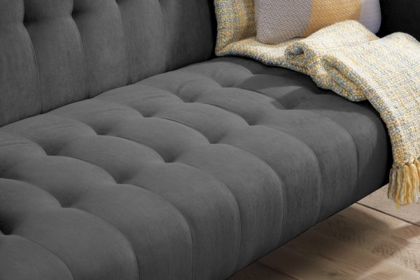 Hudson Fabric Sofa Bed - Grey - Image 4