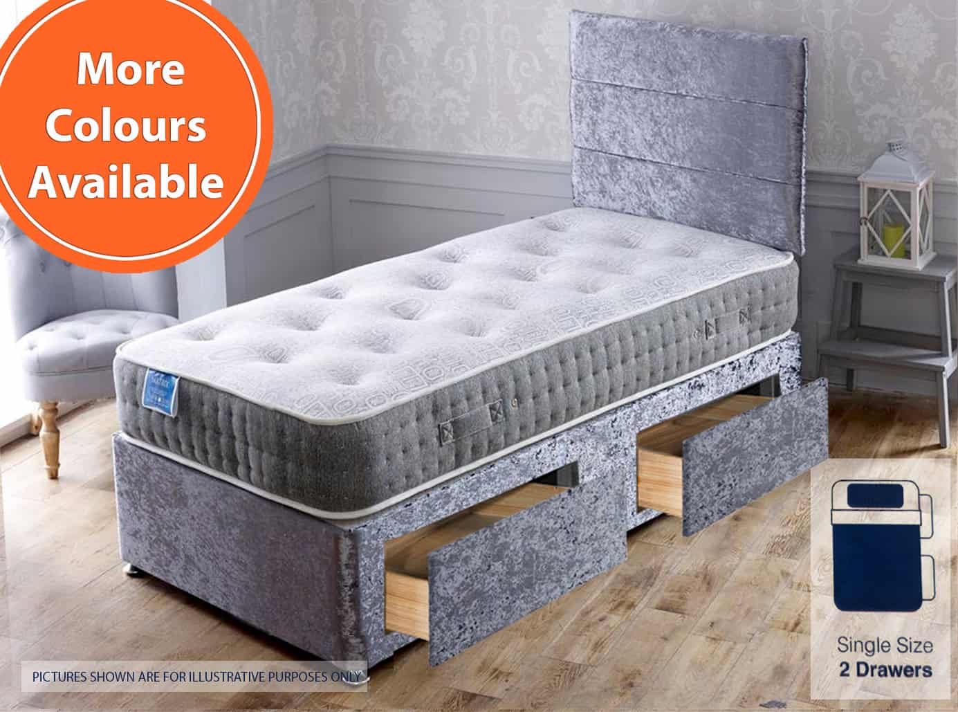 Apollo 2ft6 Matrix 2 Drawer Bed | Buy Online | Beds.ie