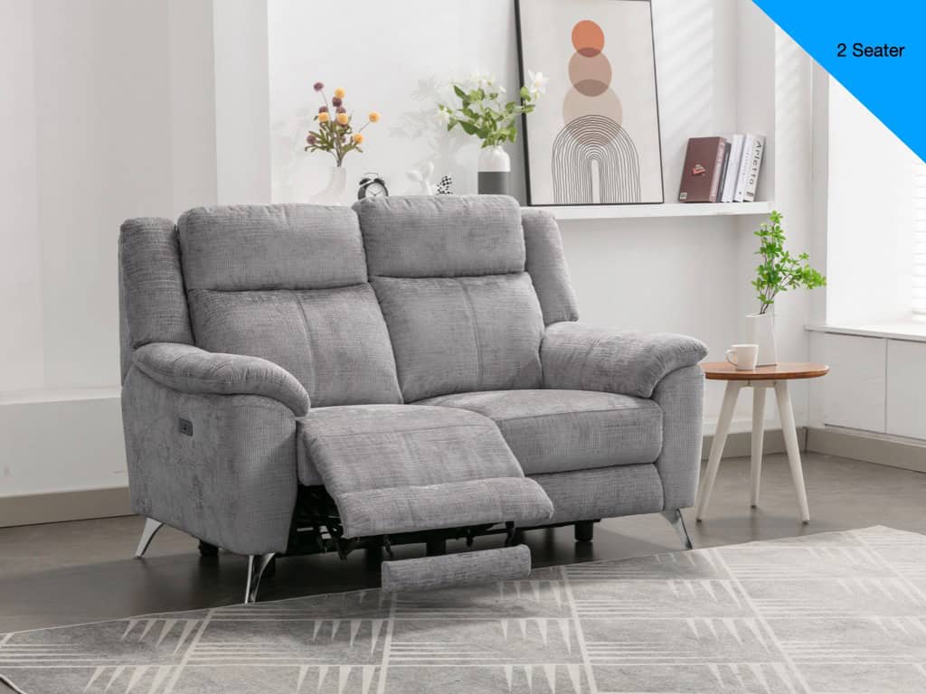 Monroe 2 Seater Electric Recliner - Ash | Buy Online | Beds.ie