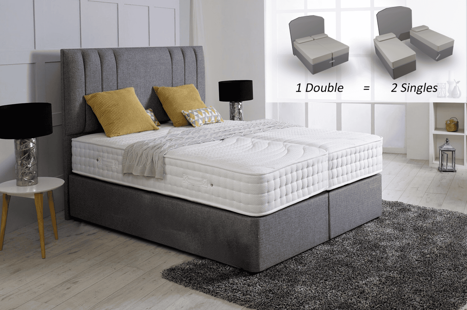 Healthbeds 6ft Latex Gel 2000 Ultimate Zip & Link Divan Bed | Buy Online | Beds.ie