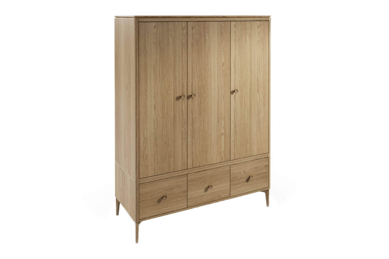 Hadley Wardrobe 3 Door - Oak Natural | Buy Online | Beds.ie