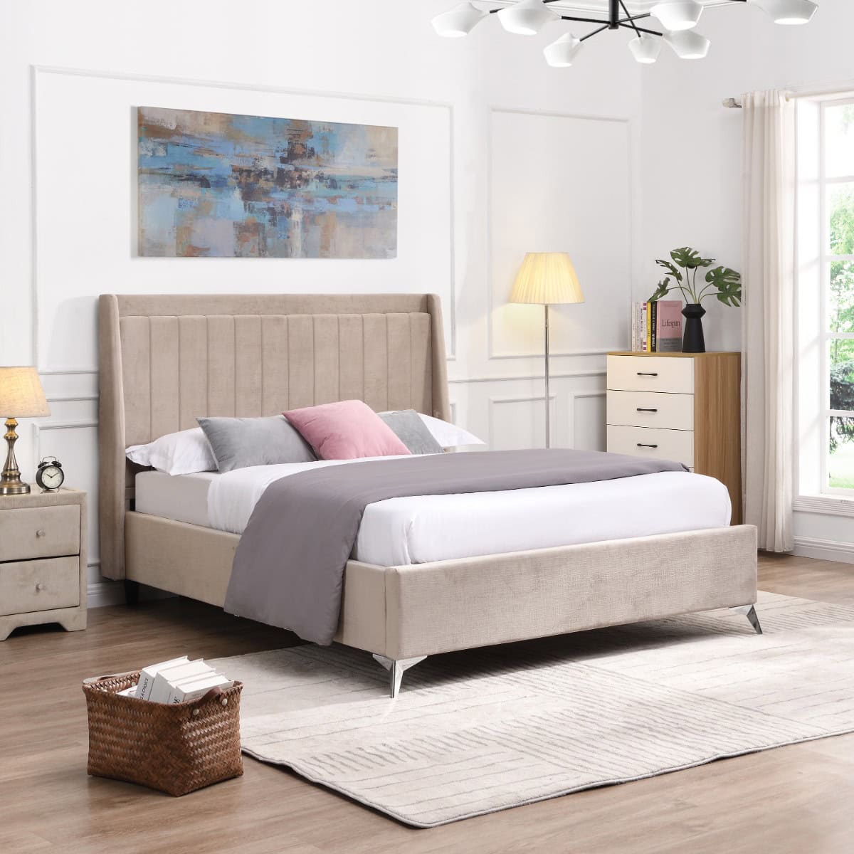 Mayo 4ft6 Bedframe - Beige | Buy Online | Beds.ie