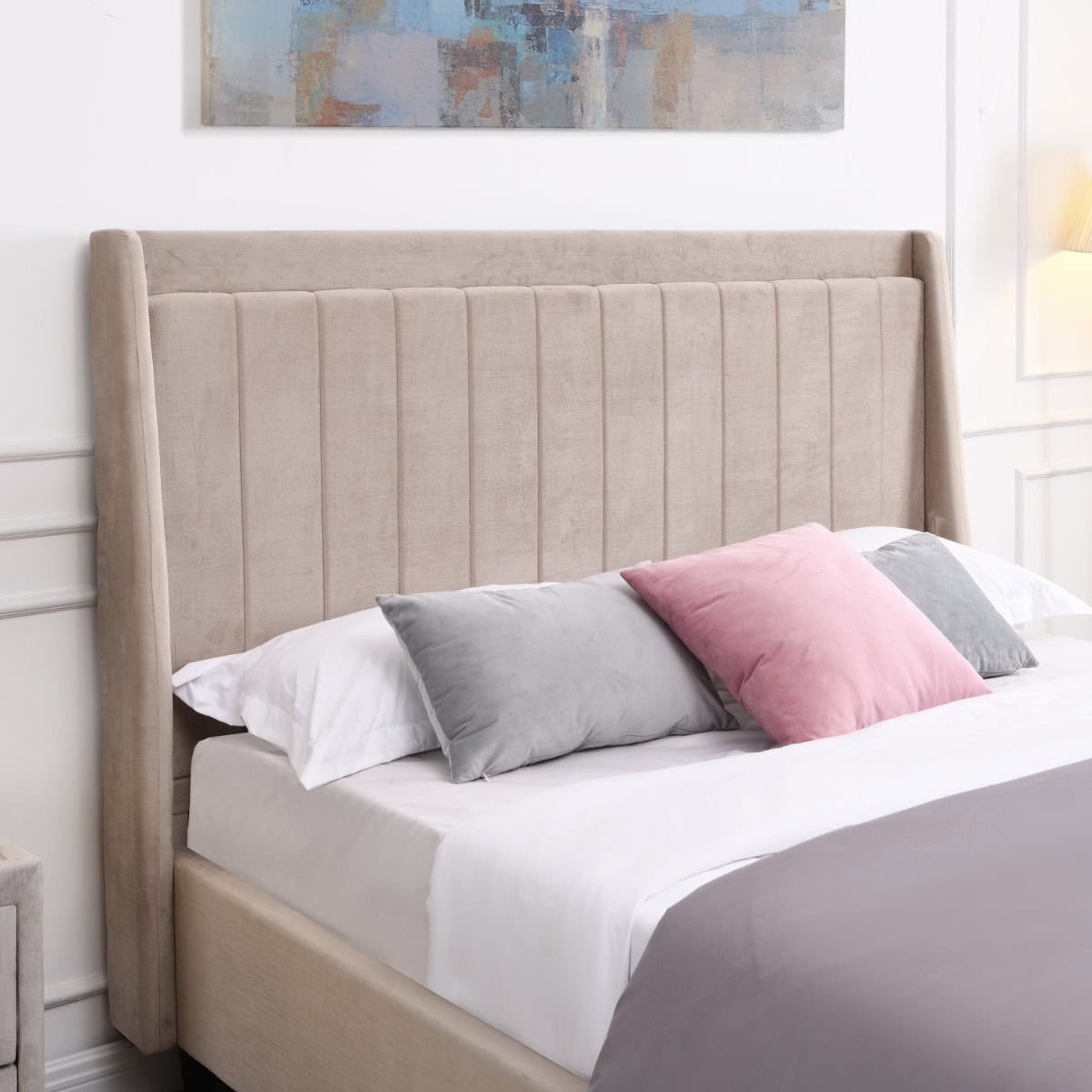 Mayo 4ft6 Bedframe - Beige - Image 2