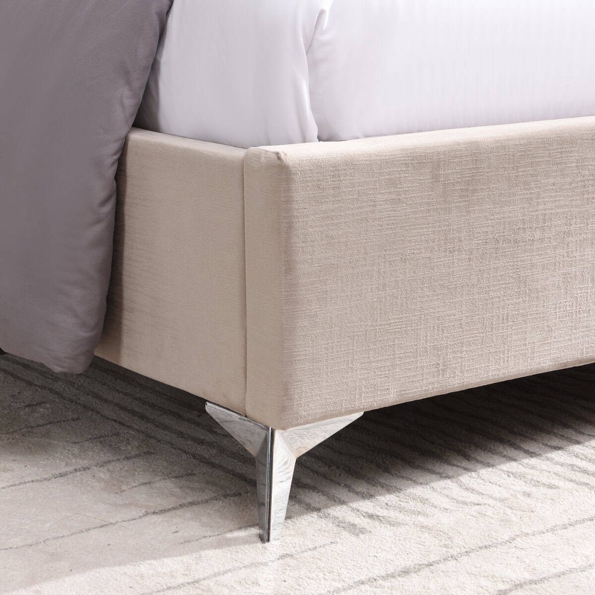 Mayo 4ft6 Bedframe - Beige - Image 3
