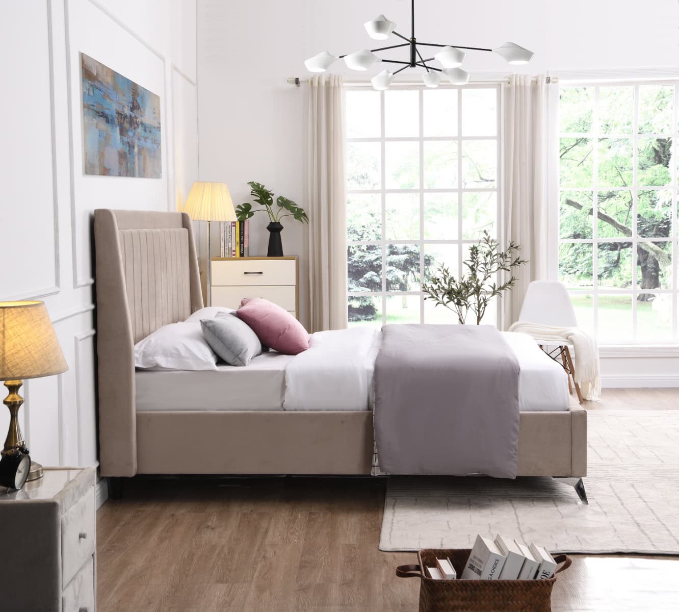 Mayo 4ft6 Bedframe - Beige - Image 4