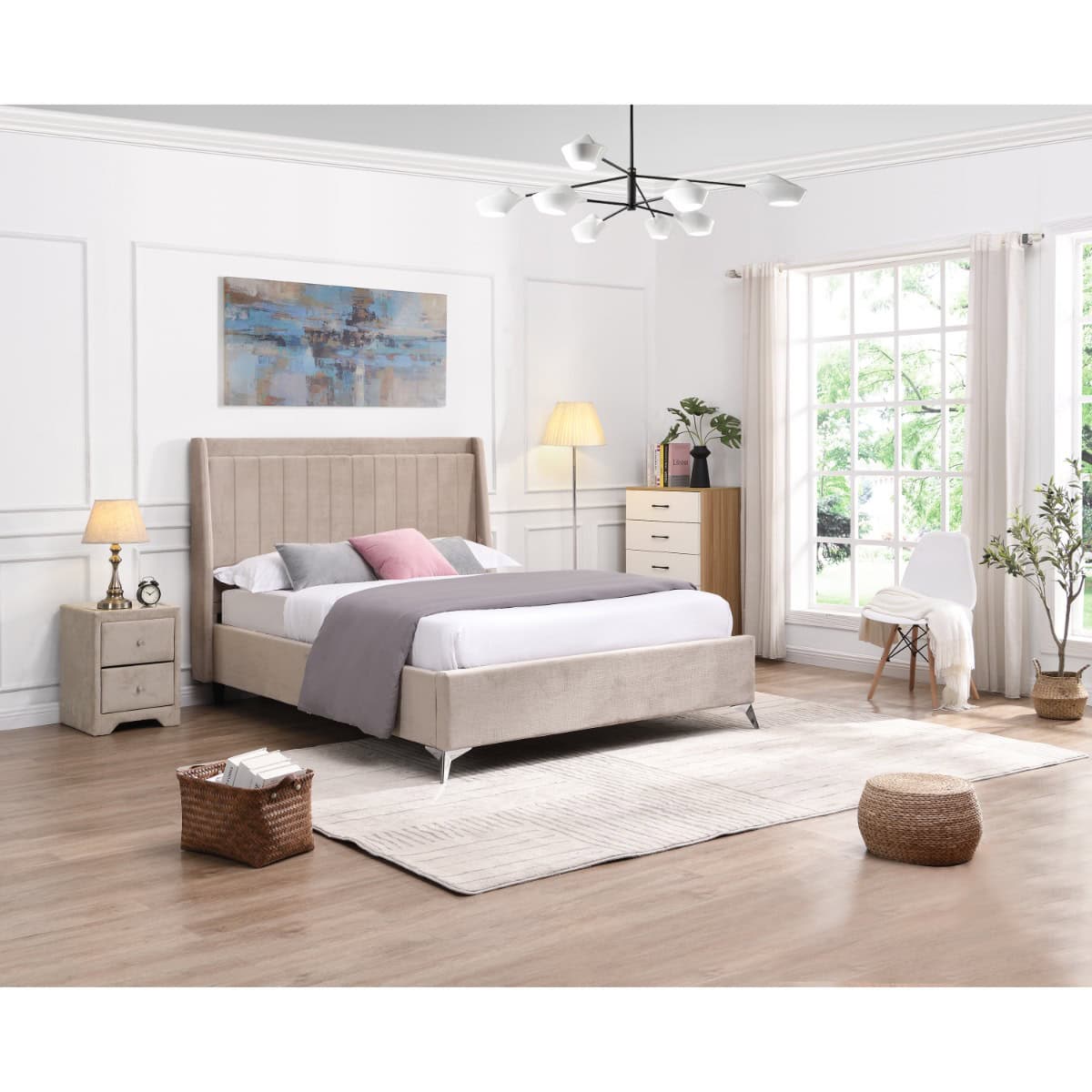 Mayo 4ft6 Bedframe - Beige - Image 5