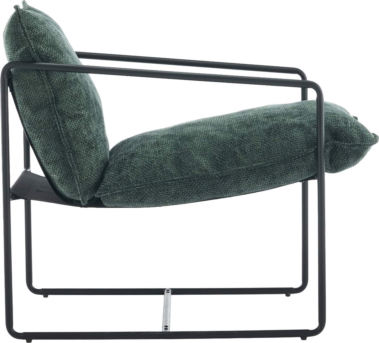Tivoli Occasional Chair - Black Metal/Green Fabric - Image 3