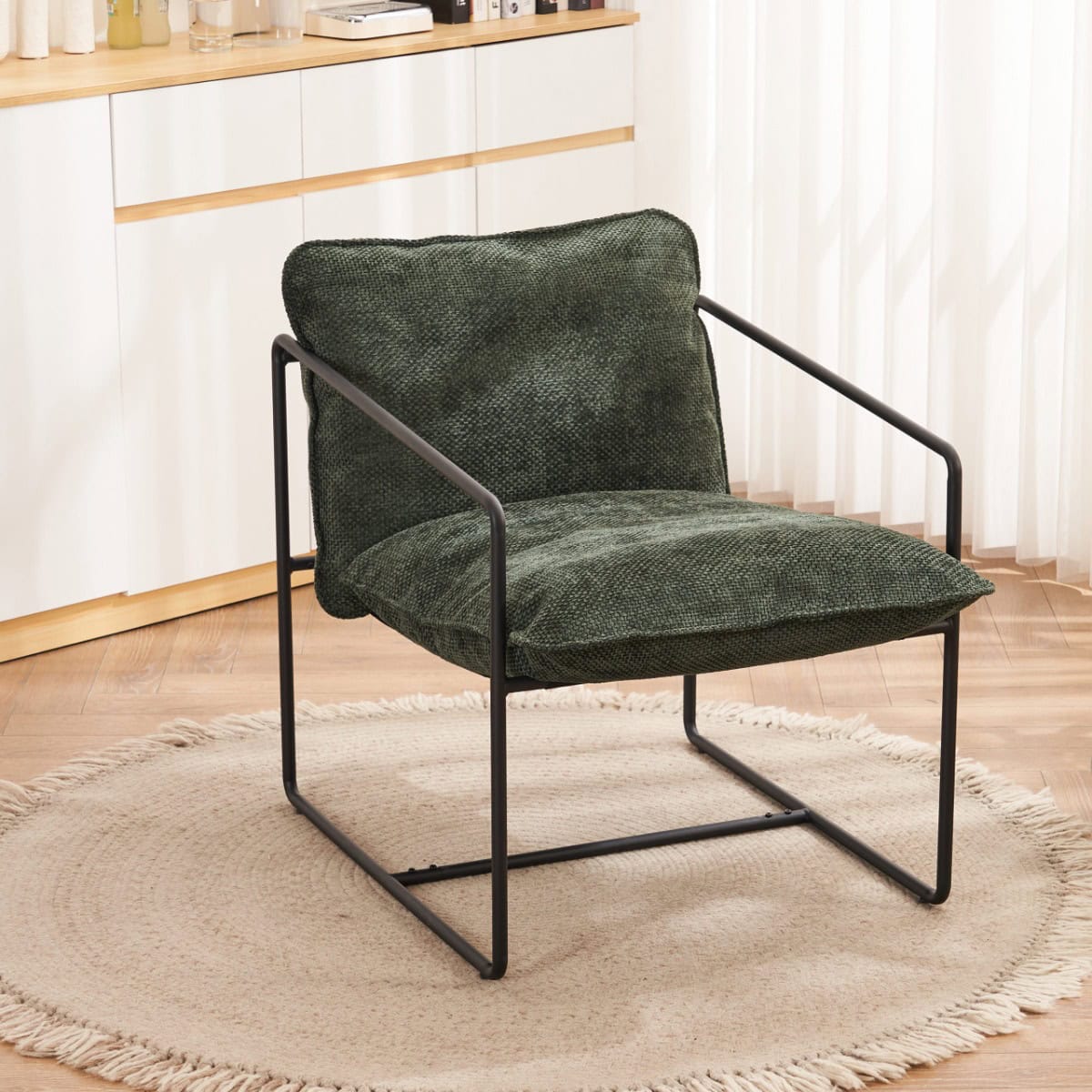 Tivoli Occasional Chair - Black Metal/Green Fabric - Image 5