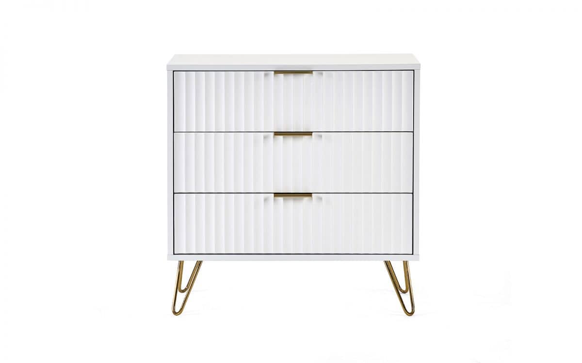 Murphy 3 Drawer Chest - Matte White - Image 2