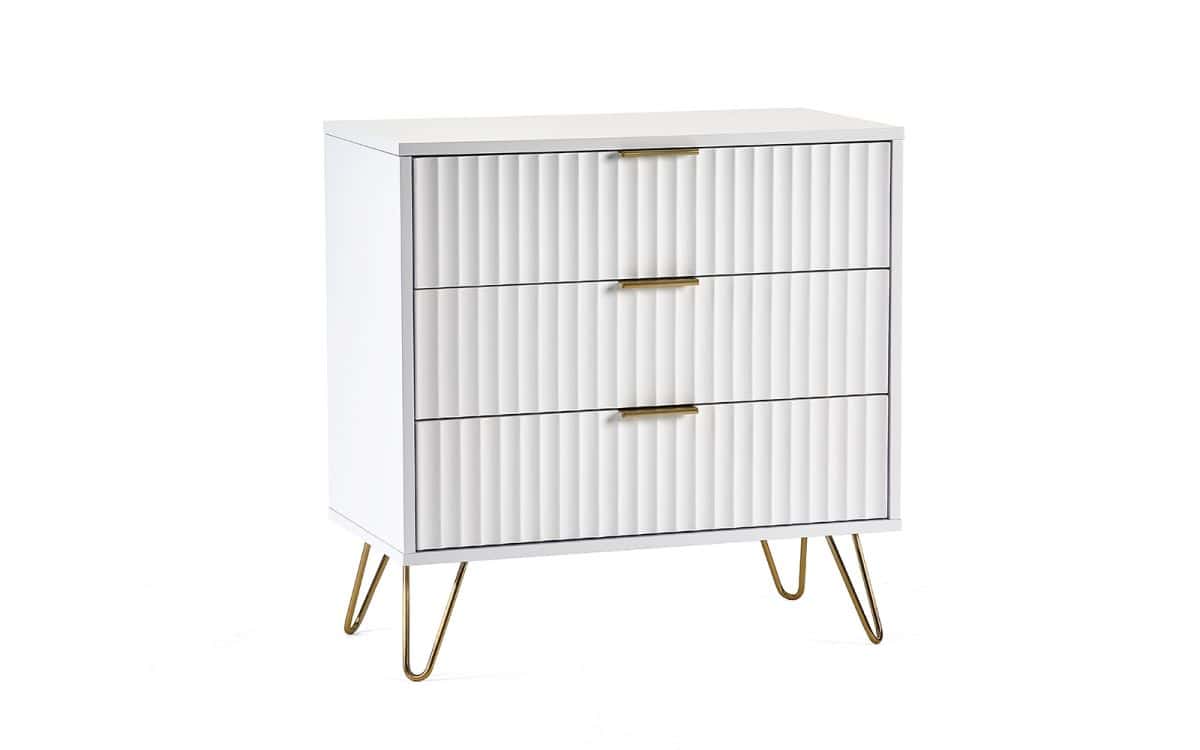 Murphy 3 Drawer Chest - Matte White - Image 3