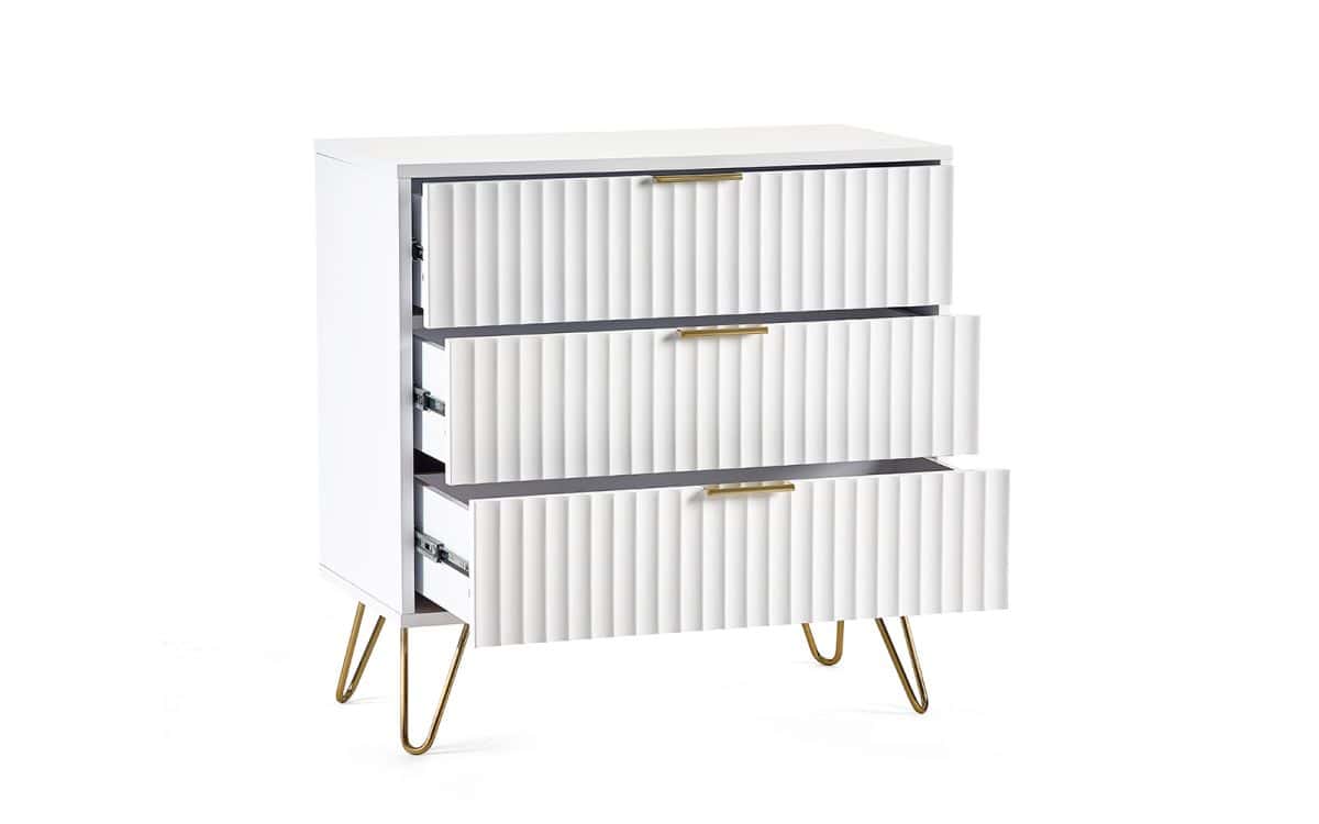 Murphy 3 Drawer Chest - Matte White - Image 4