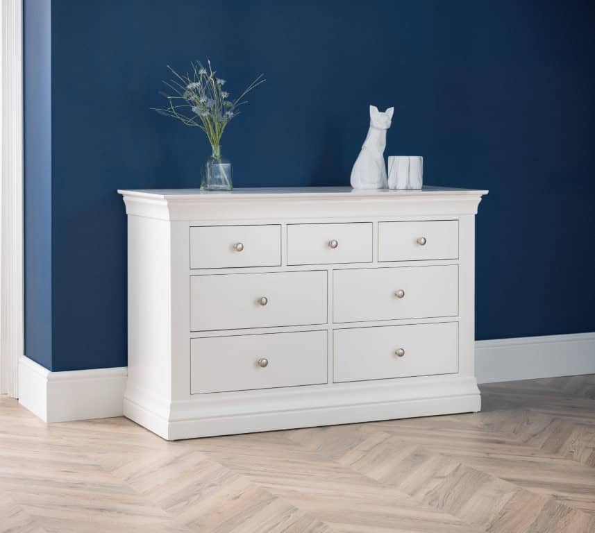 Rochelle 4+3 Drawer Chest - White | Buy Online | Beds.ie