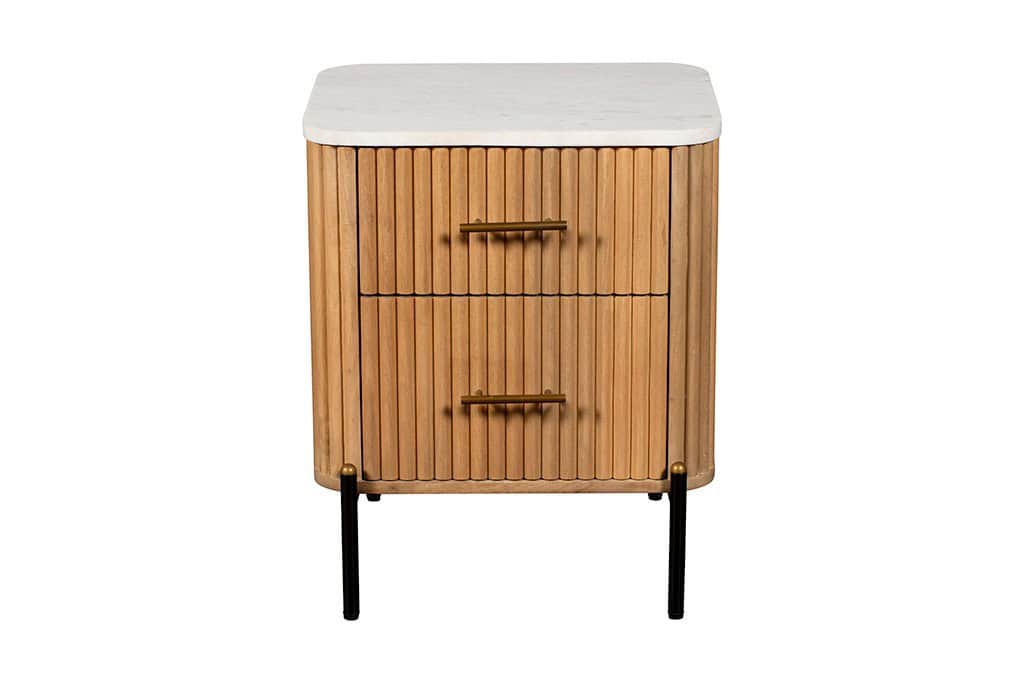 Baker Furniture Reed 2 Drawer Bedside - Mango Wood - Image 2