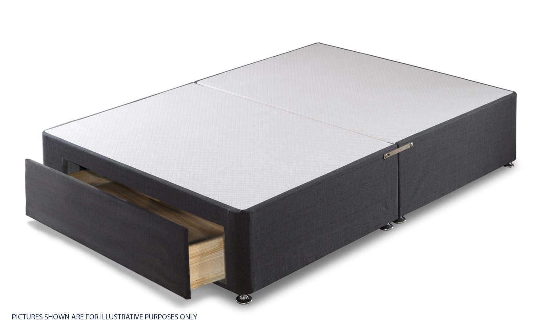 Apollo 6ft Azzure Dark Grey Jumbo Drawer Divan Base | Buy Online | Beds.ie