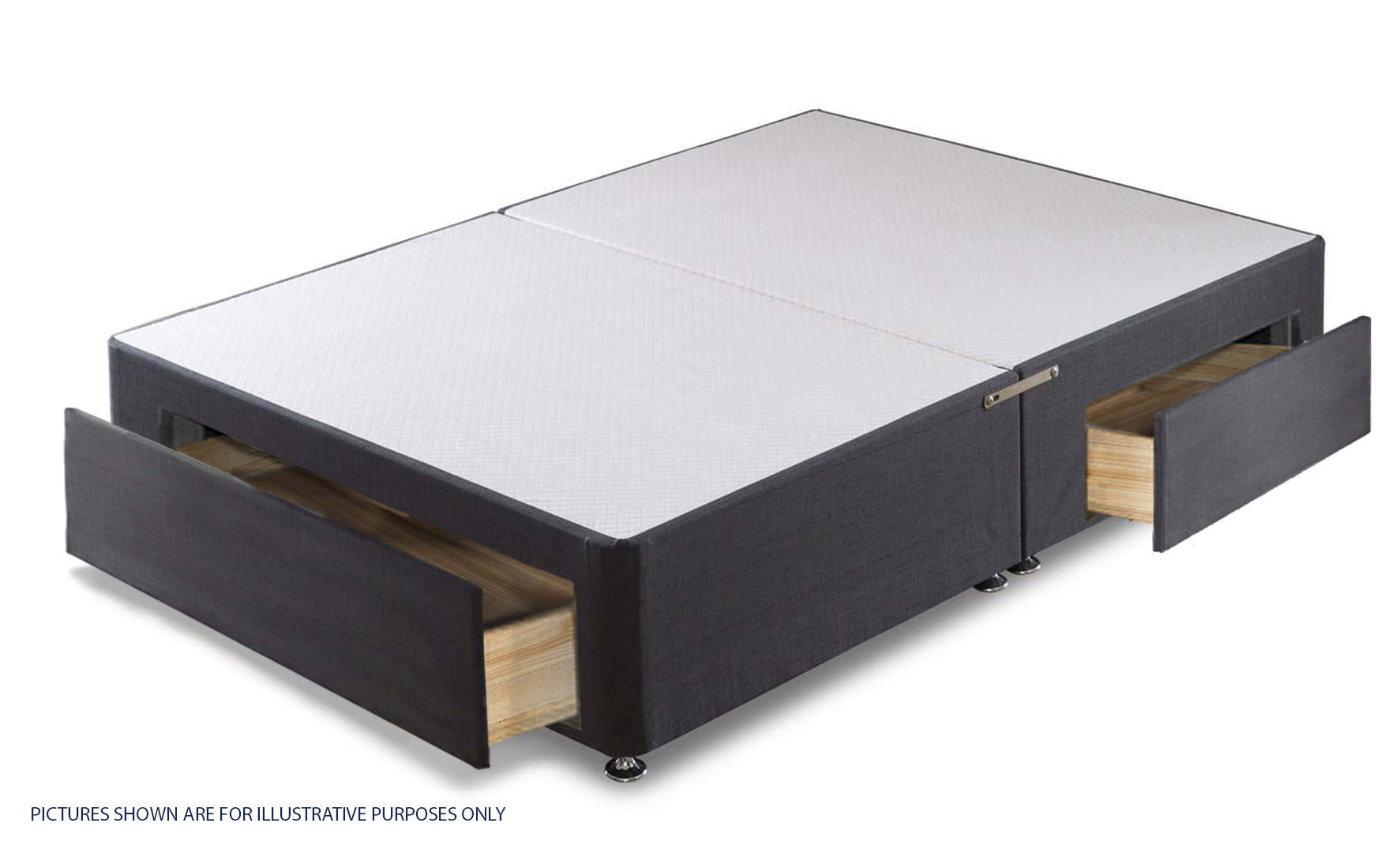 Apollo 6ft Azzure Dark Grey Jumbo Drawer Divan Base - Image 2