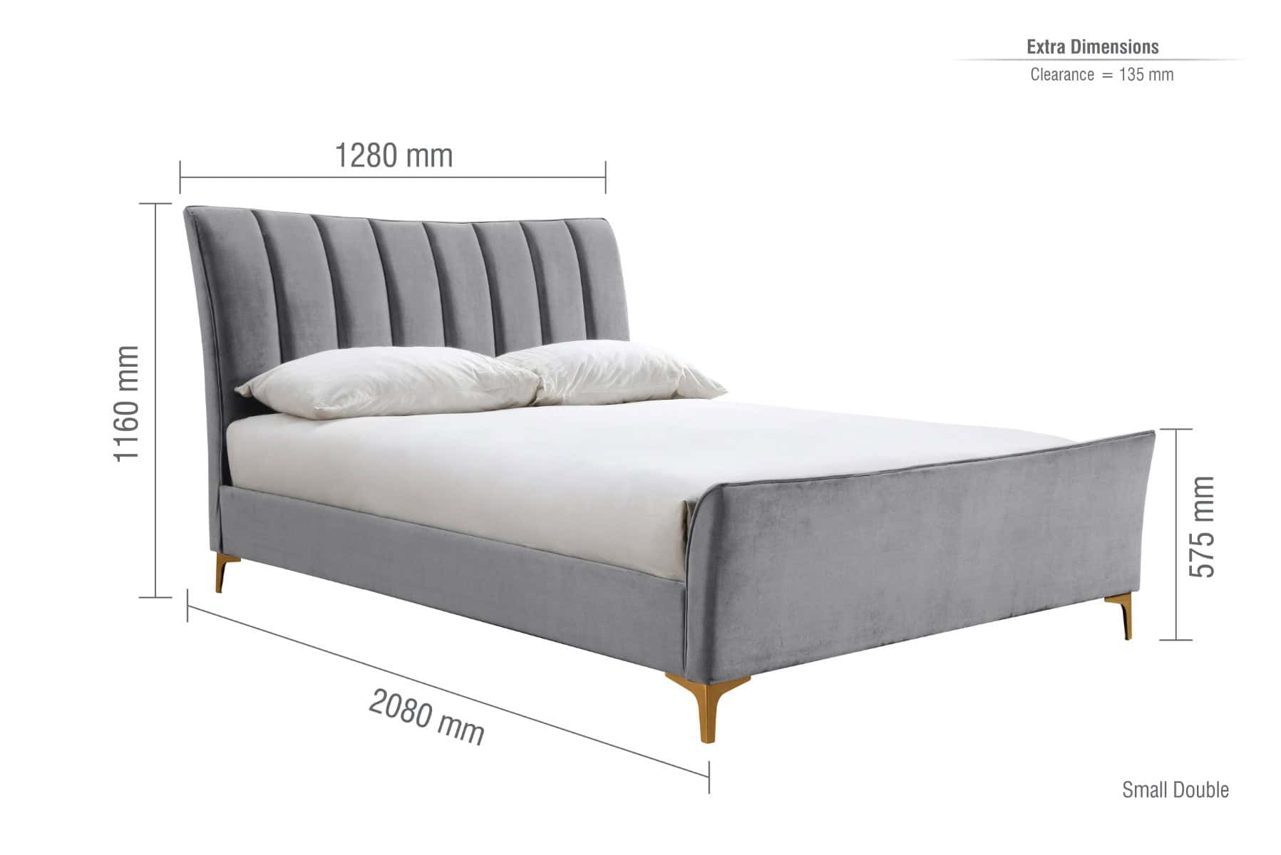 Clover 4ft Bed - Grey Velvet - Image 10