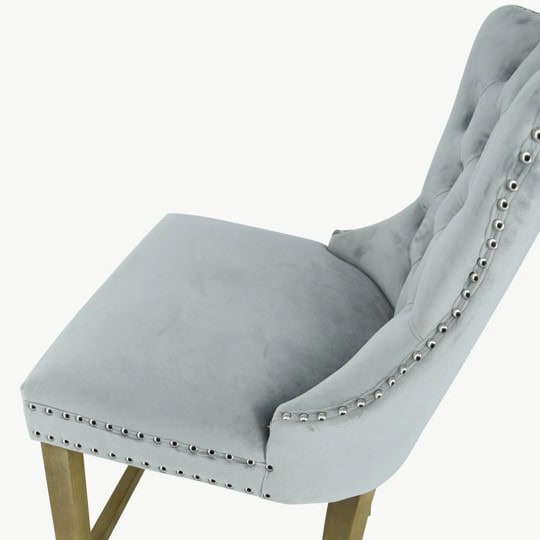 Kacey Stool with Brushed Legs - Grey Velvet (Set of 2) - Image 4