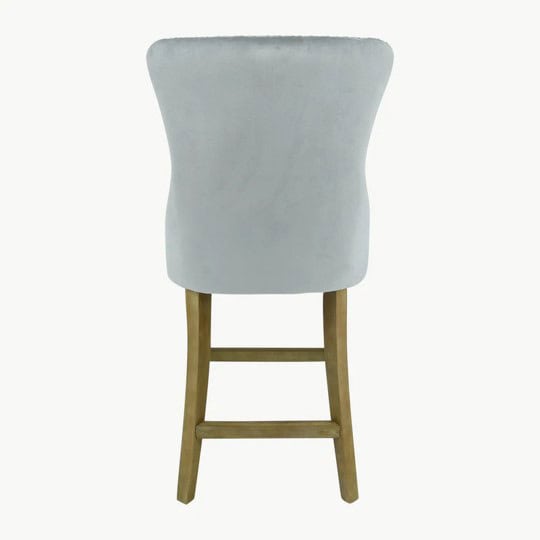 Kacey Stool with Brushed Legs - Grey Velvet (Set of 2) - Image 6