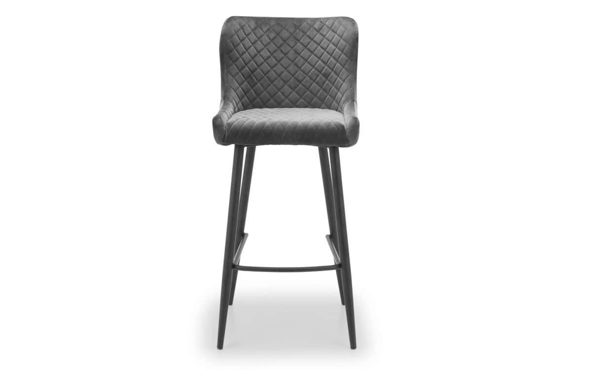 Watson Bar Stool - Grey Velvet | Buy Online | Beds.ie
