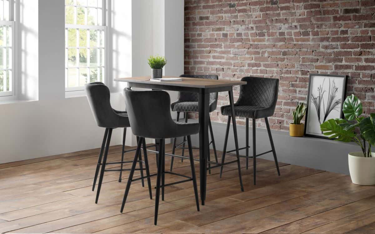 Watson Bar Stool - Grey Velvet - Image 2