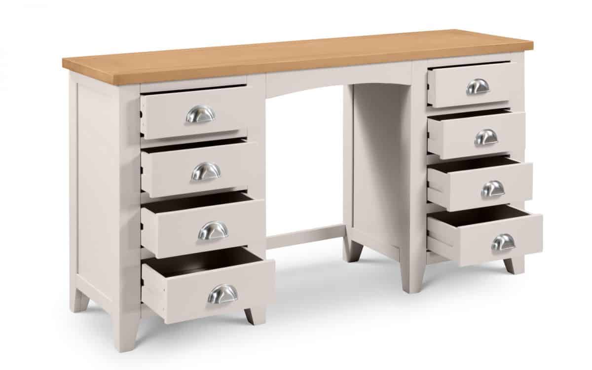 Hayley Twin Pedestal Dressing Table - Elephant Grey - Image 2
