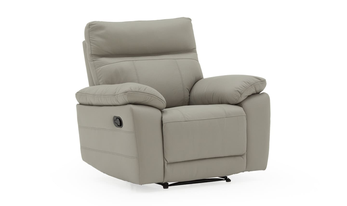 Positano 1 Seater Reclining Armchair - Light Grey Leather | Buy Online | Beds.ie