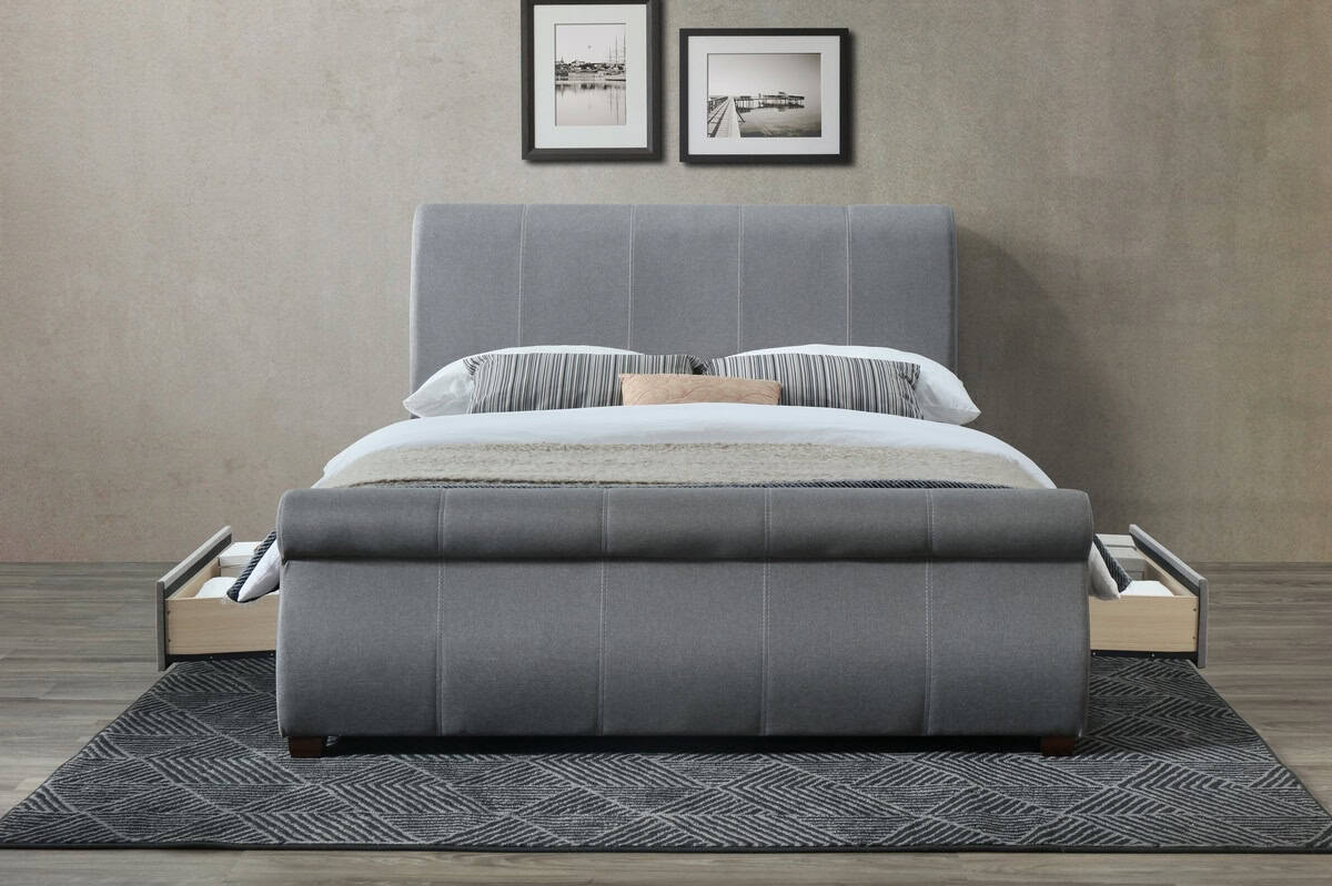 Lancaster 4ft6 Bed - Grey - Image 2