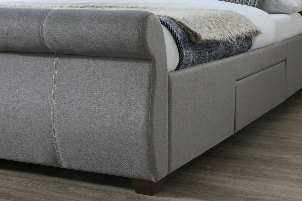 Lancaster 4ft6 Bed - Grey - Image 4