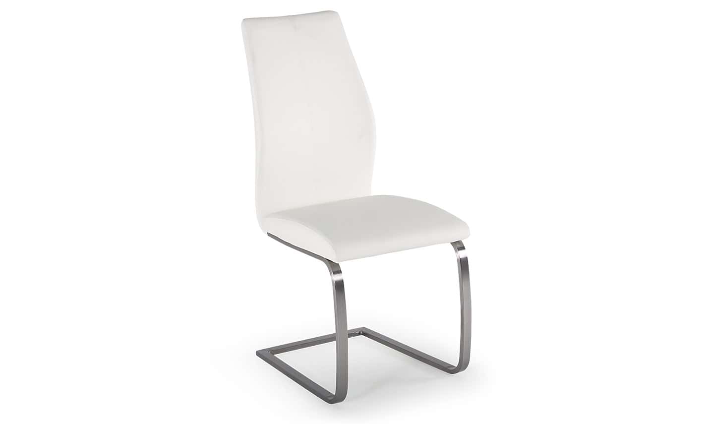 Irma Dining Chair (Pair) - Brushed Steel White | Buy Online | Beds.ie