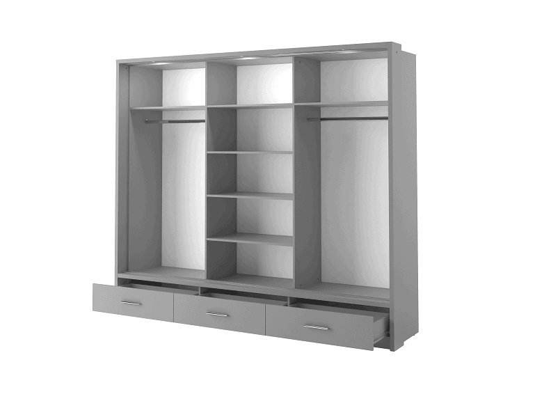 Alpha Large Sliderobe 2.5m - Grey - Image 3