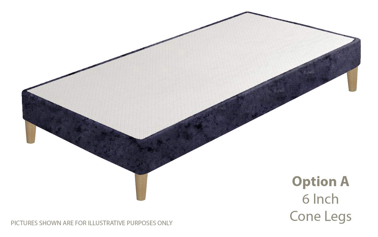 Apollo 2ft6 Glitz Navy Shallow Divan Base on Legs | Buy Online | Beds.ie