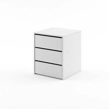 Sliderobe 3 Drawer Bedside - White | Buy Online | Beds.ie
