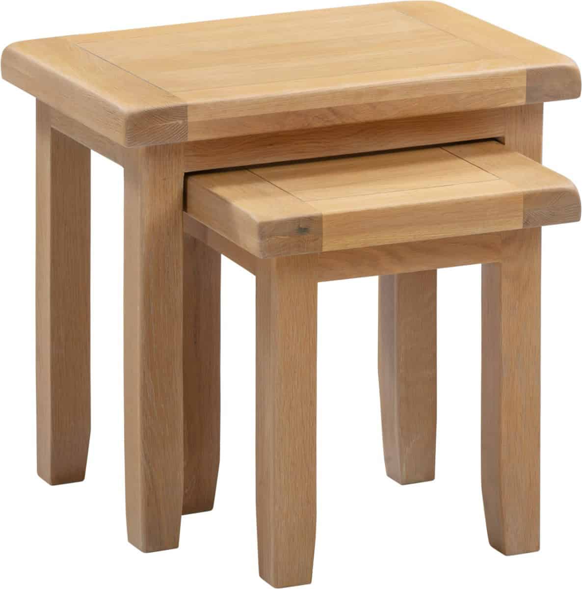 Windsor Nest of 2 Tables - Natural Oak - Image 2