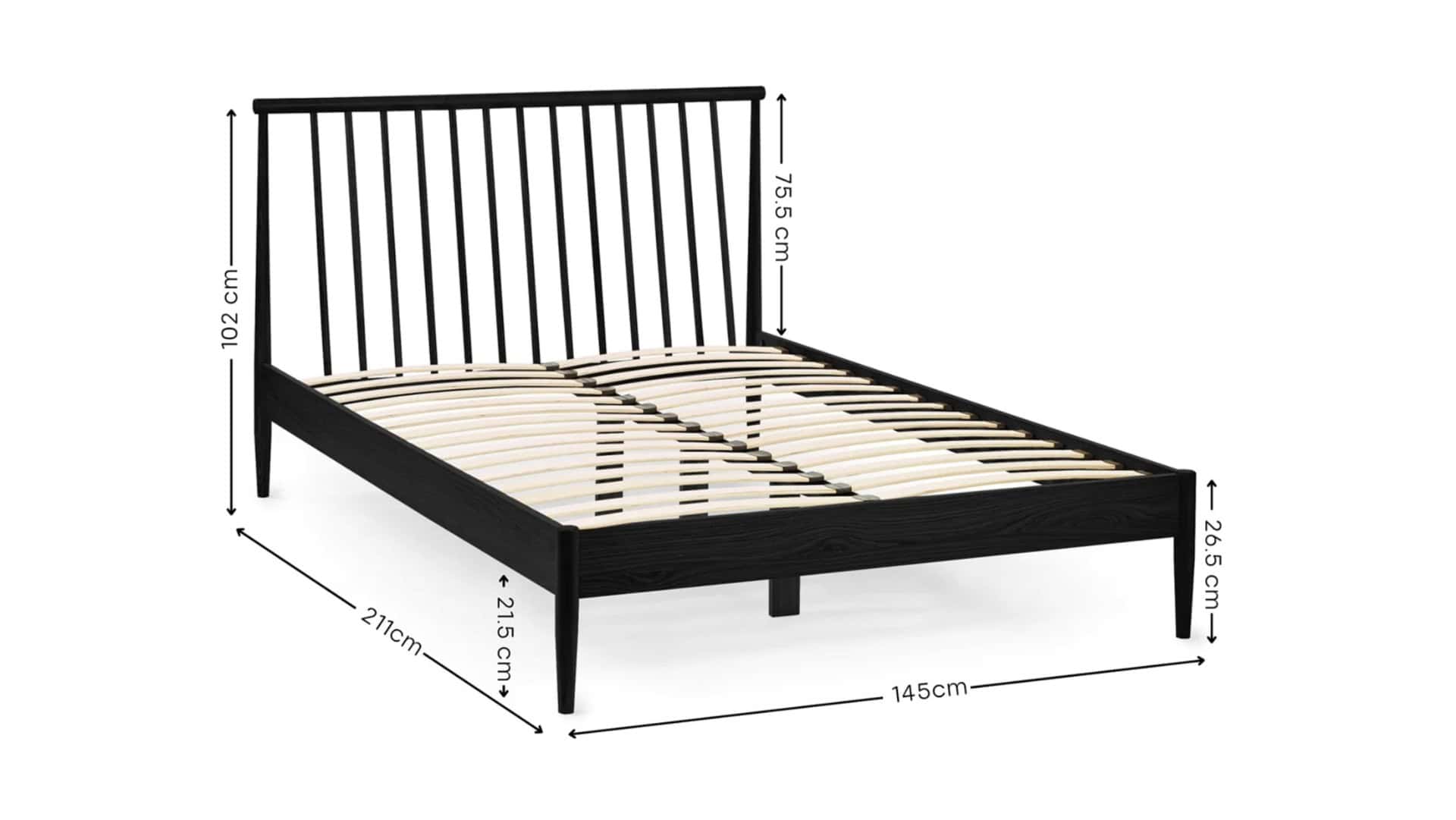 Bellarose 4ft6 Bedframe - Black - Image 7