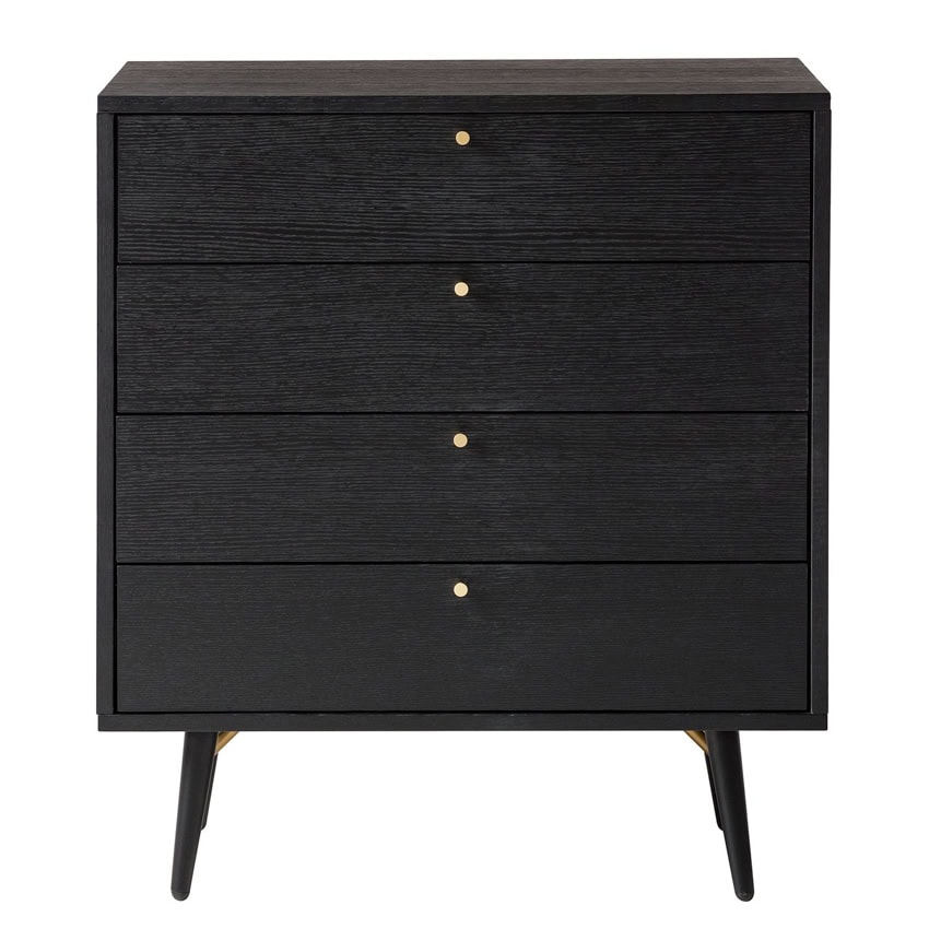 Barcelona 4 Drawer Chest - Black & Copper | Buy Online | Beds.ie