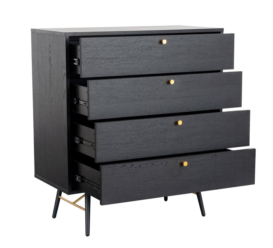 Barcelona 4 Drawer Chest - Black & Copper - Image 2
