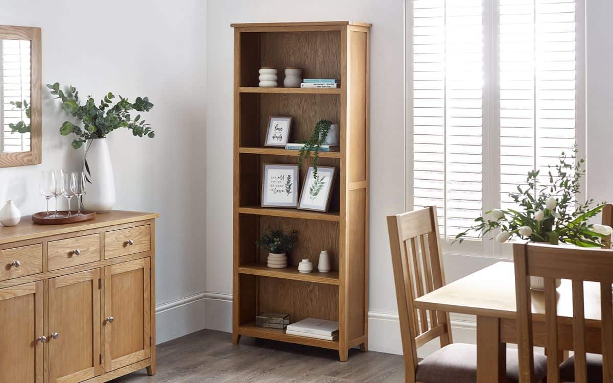 Malcolm Tall Bookcase - Oak | Buy Online | Beds.ie