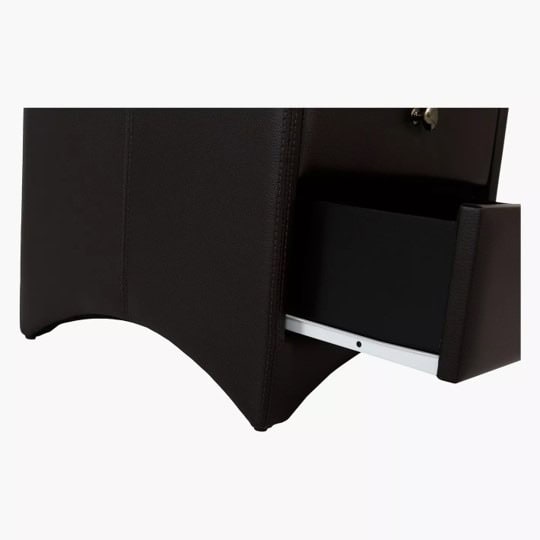 Kaydian Bon Madras 2 Drawer Bedside (Pair) - Brown Faux Leather - Image 5