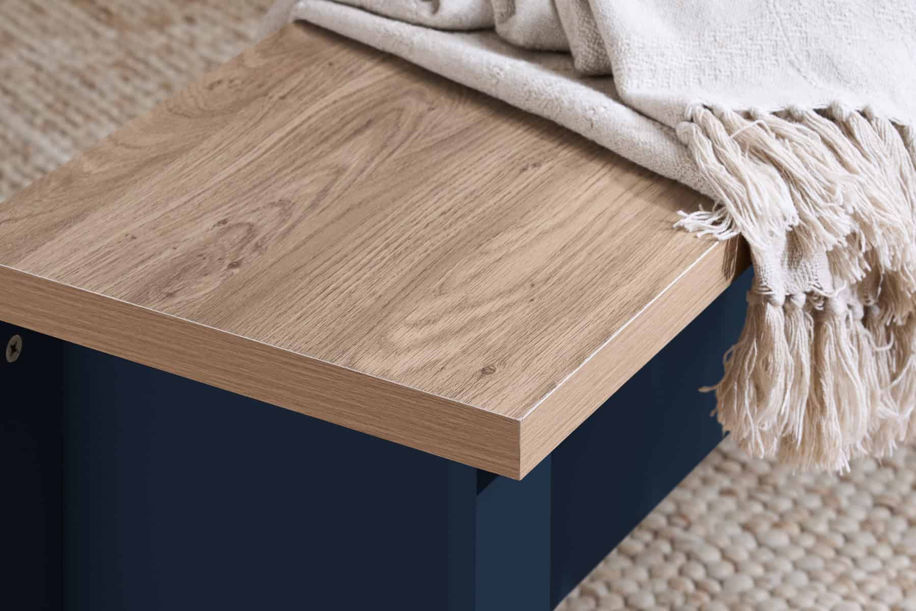 Highgate Dining Table & Bench Set - Navy & Oak - Image 5