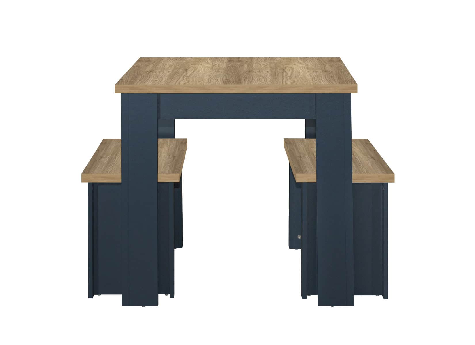 Highgate Dining Table & Bench Set - Navy & Oak - Image 7