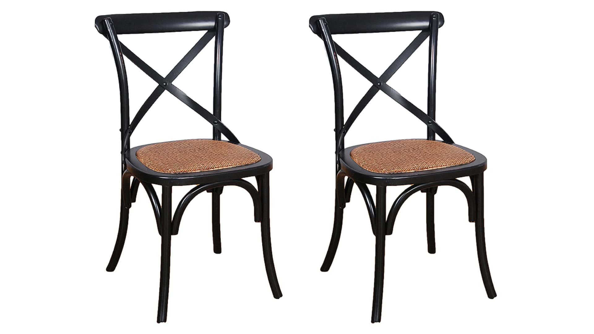 Crossback Chair - Black (Set of 2) | Buy Online | Beds.ie