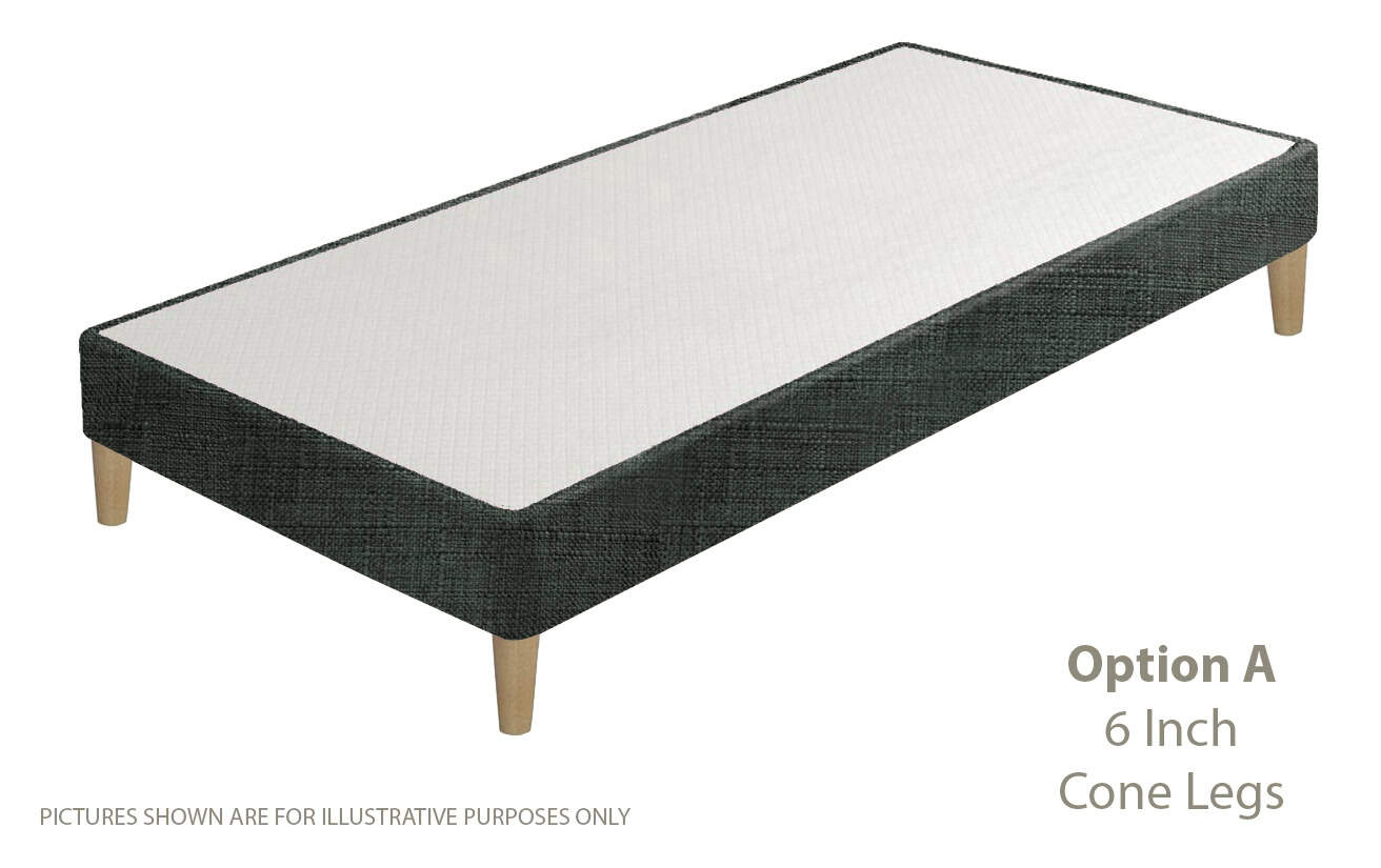 Apollo 2ft6 Azzure Dark Grey Shallow Divan Base on Legs | Buy Online | Beds.ie