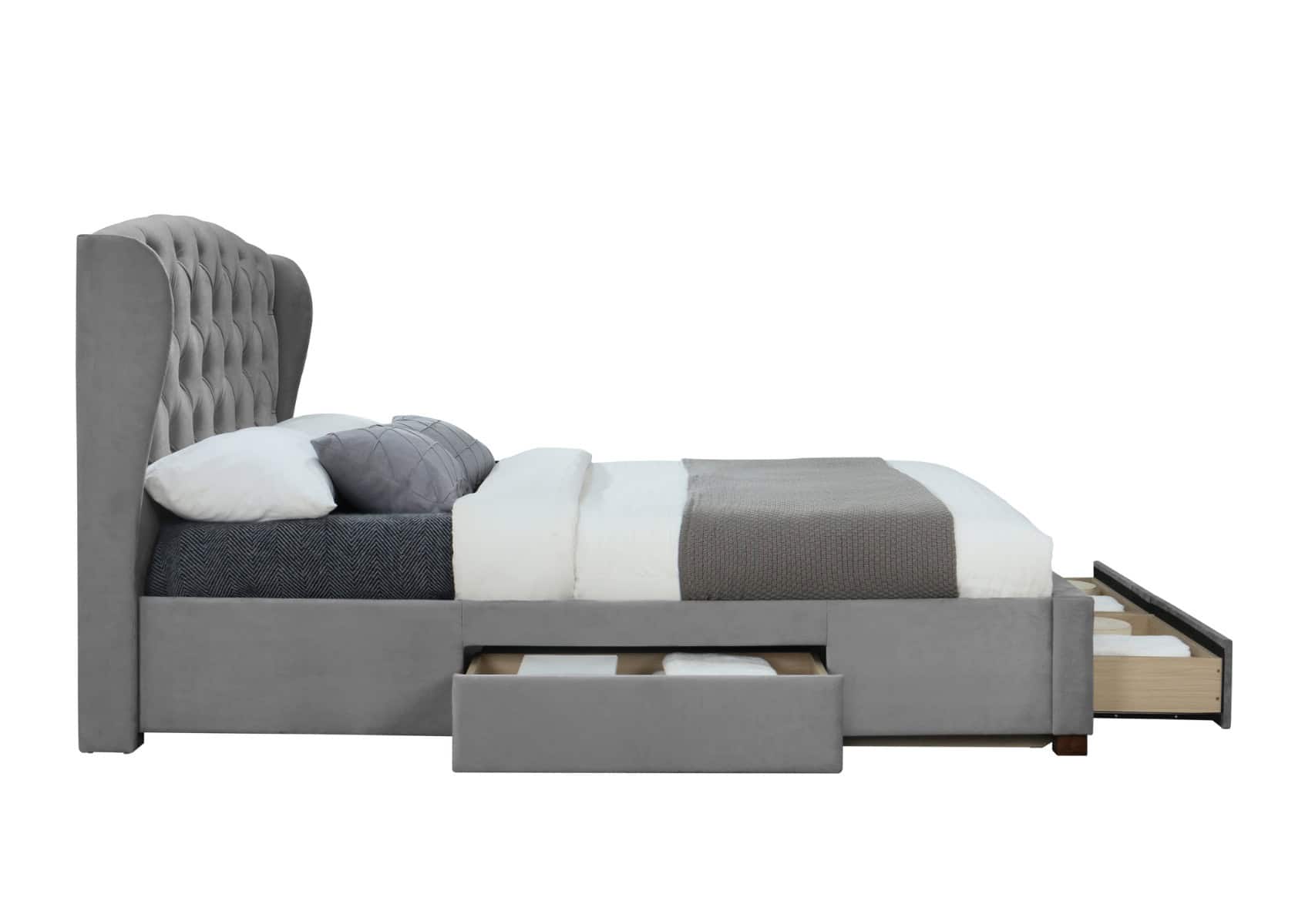 Hope 4ft6 Bed - Grey Velvet - Image 5