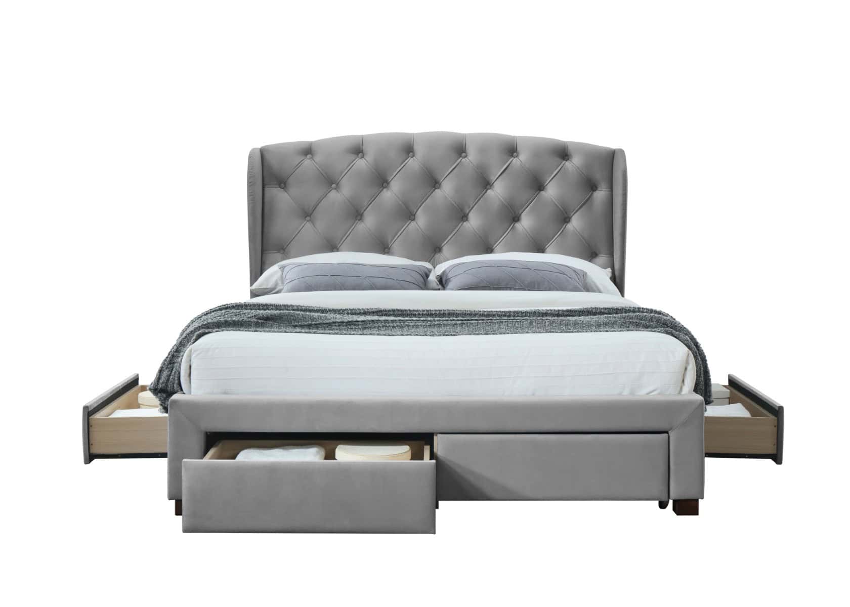 Hope 4ft6 Bed - Grey Velvet - Image 6
