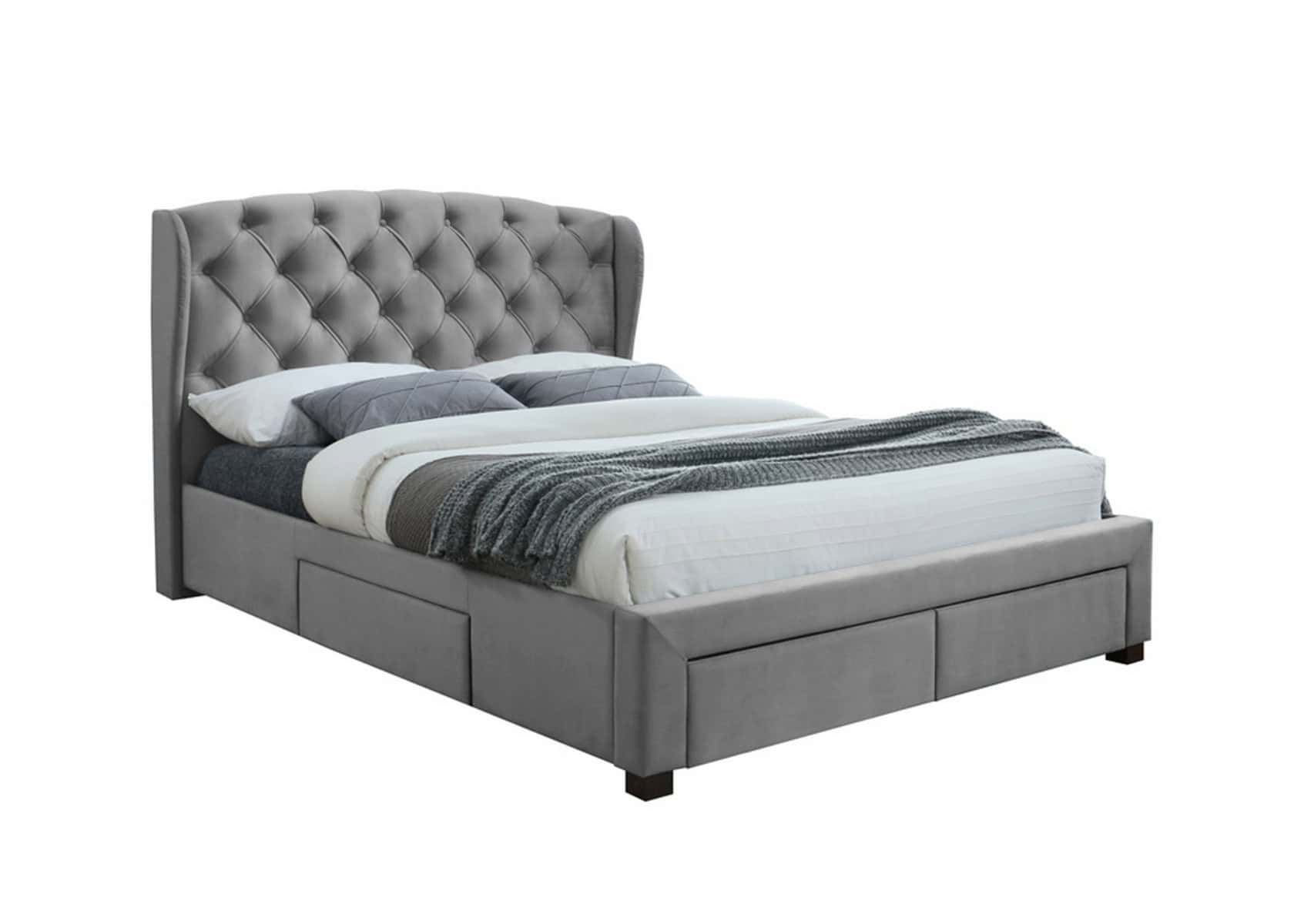 Hope 4ft6 Bed - Grey Velvet - Image 9