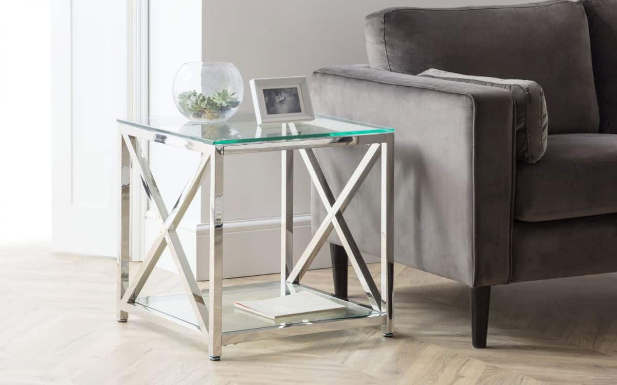 Boca Lamp Table - Chrome | Buy Online | Beds.ie