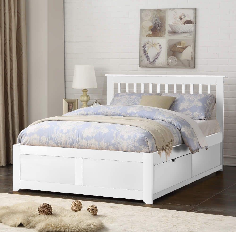 Flintshire 5ft Pentre 2 Drawer Bedframe - White | Buy Online | Beds.ie